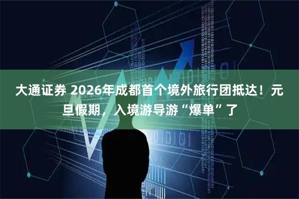 大通证券 2026年成都首个境外旅行团抵达!元旦假期,入境游导游“爆单”了