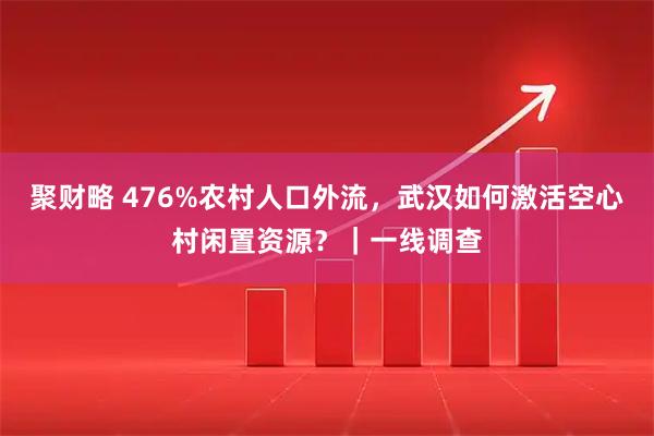聚财略 476%农村人口外流,武汉如何激活空心村闲置资源?|一线调查